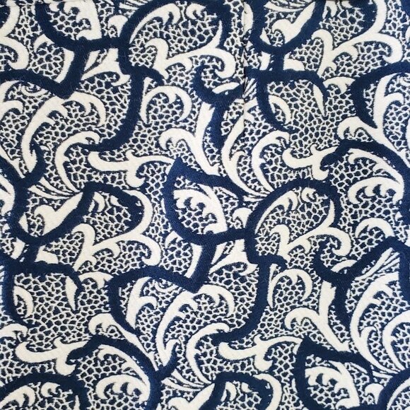 Dries Van Noten Skirt Size 44 Blue White Paisley Brocade Silk Blend Pencil - Picture 6 of 9